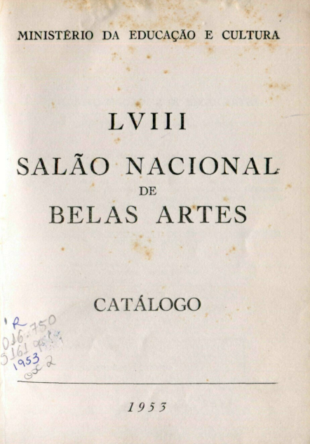 Capa do Livro LVIII Salão Nacional de Belas Artes - Catálogo 1953