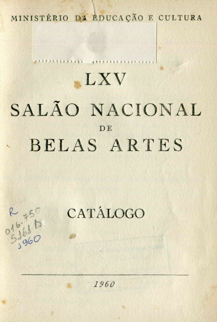 Capa do Livro LXV Salão Nacional de Belas Artes - Catálogo 1960