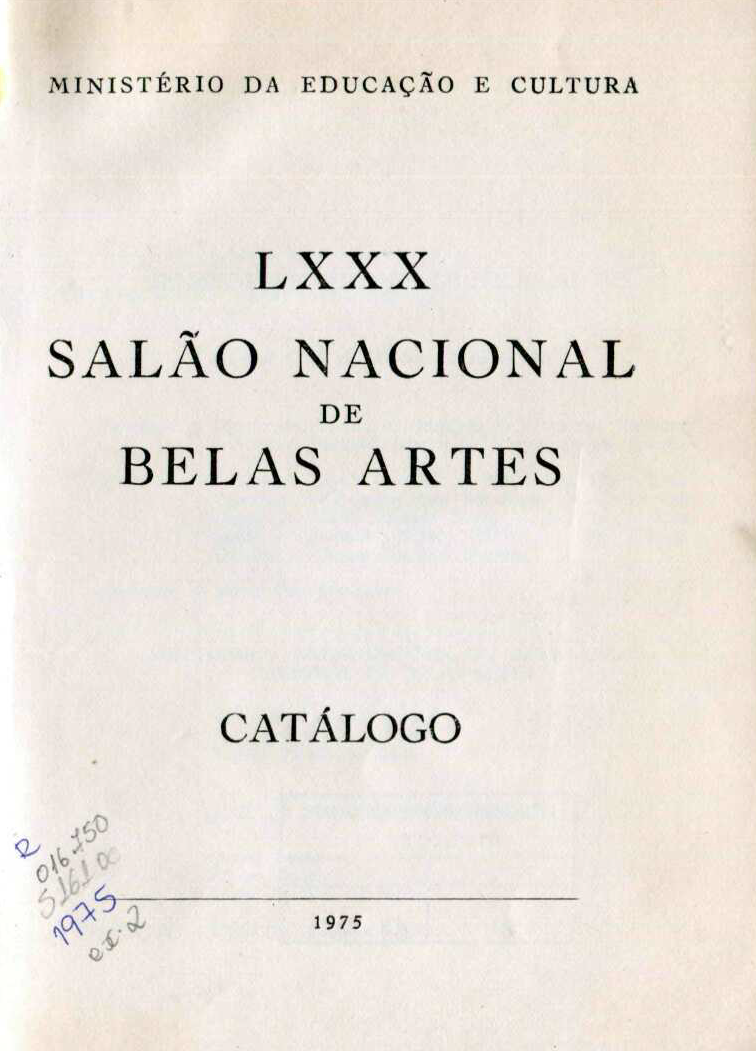 Capa do Livro LXXX Salão Nacional de Belas Artes - Catálogo 1975