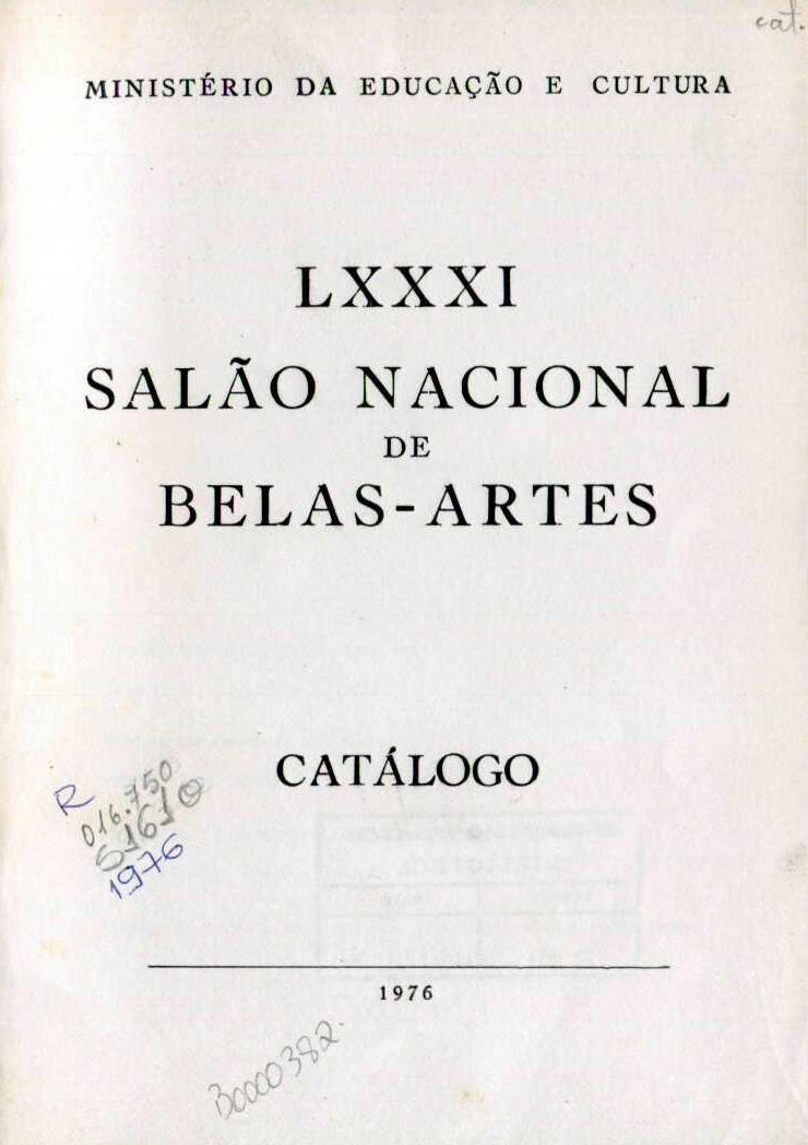 Capa do Livro LXXXI Salão Nacional de Belas Artes - Catálogo 1976
