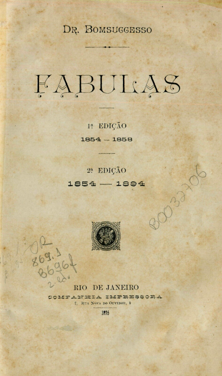 Capa do Livro Fábulas