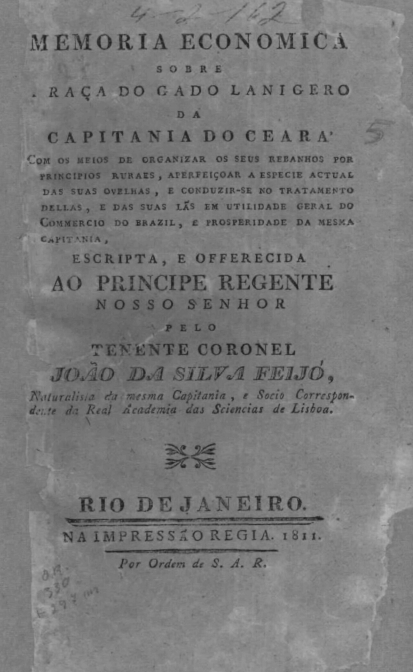 Capa do Livro Memoria Econômica sobre a Raça do Gado Lanígero