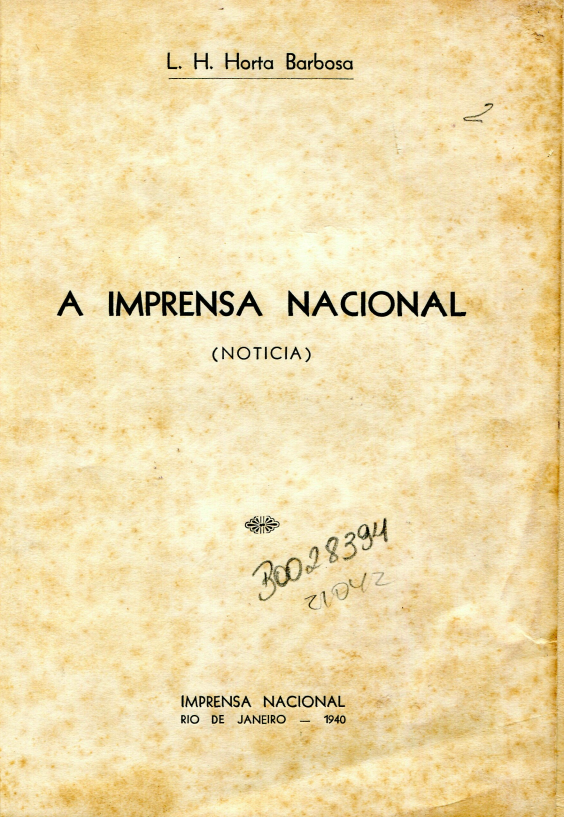 Capa do Livro A Imprensa Nacional