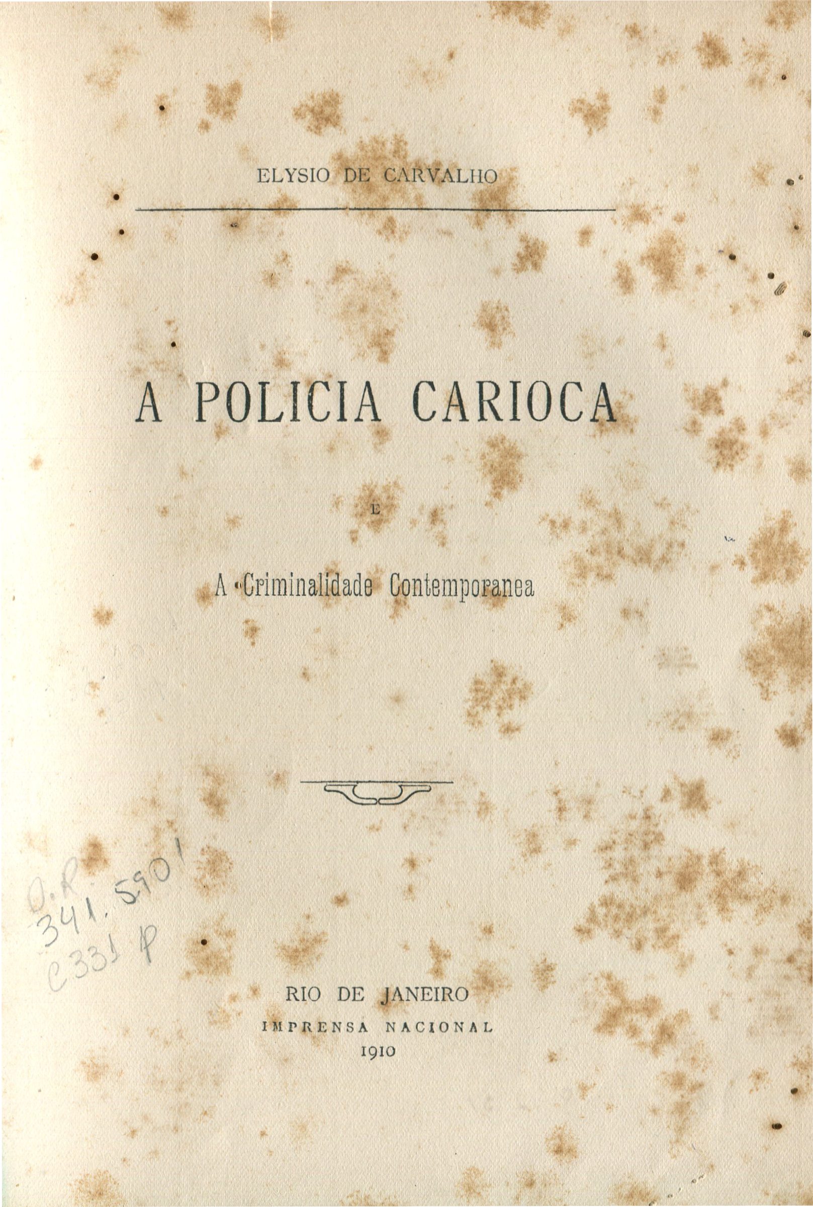 Capa do Livro A Policia Carioca
