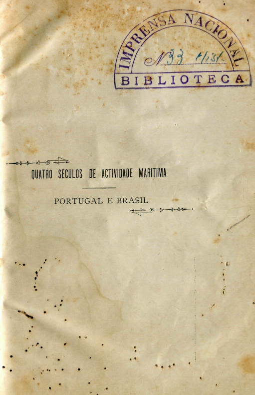Capa do Livro Quatro Séculos de Actividade Maritima - Portugal e Brasil