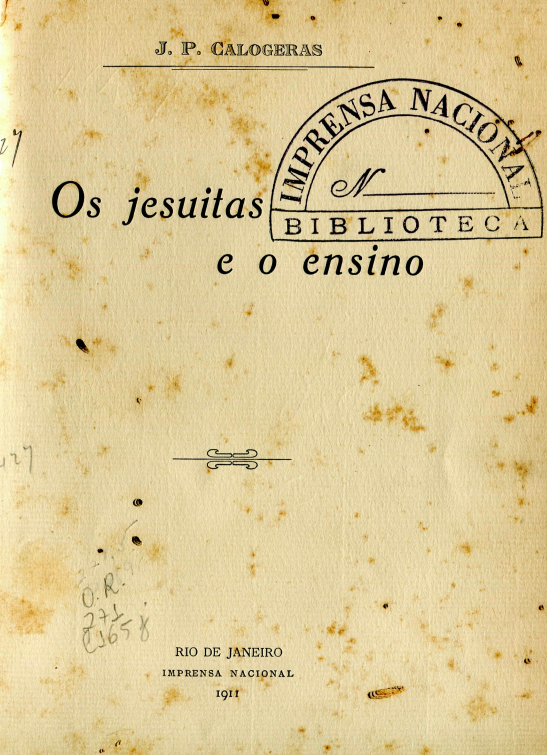 Capa do Livro Os jesuitas e o ensino