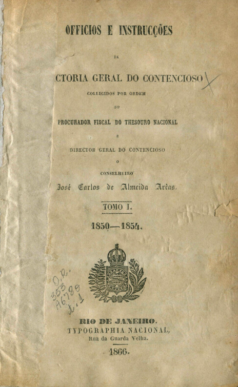 Capa do Livro Officios e Instrucções da Directoria Geral do Contencioso