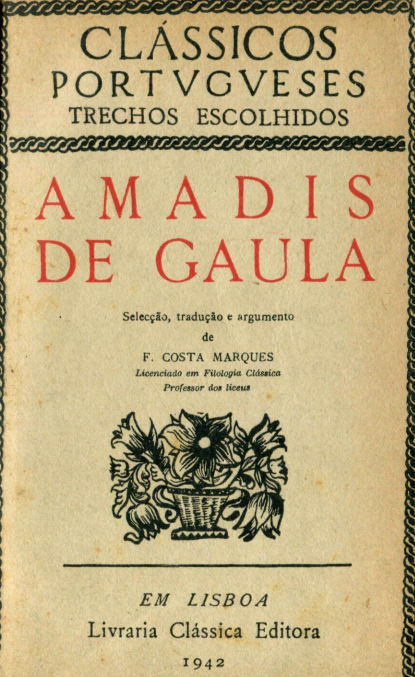 Capa do Livro Amadis de Gaula