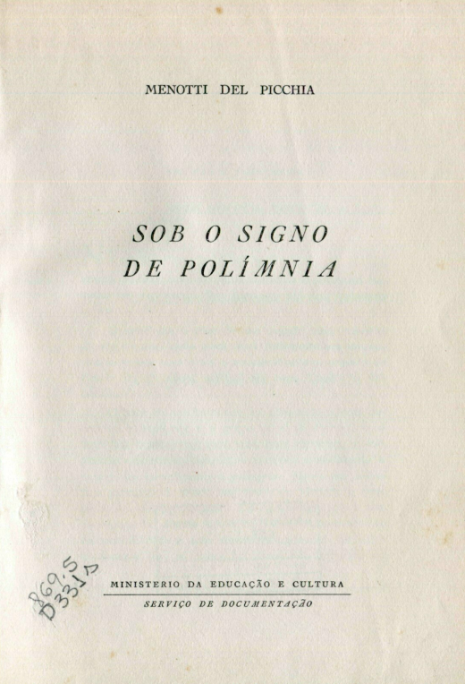 Capa do Livro Sob o Signo de Polímnia