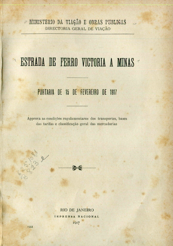 Capa do Livro Estrada de Ferro Victoria a Minas