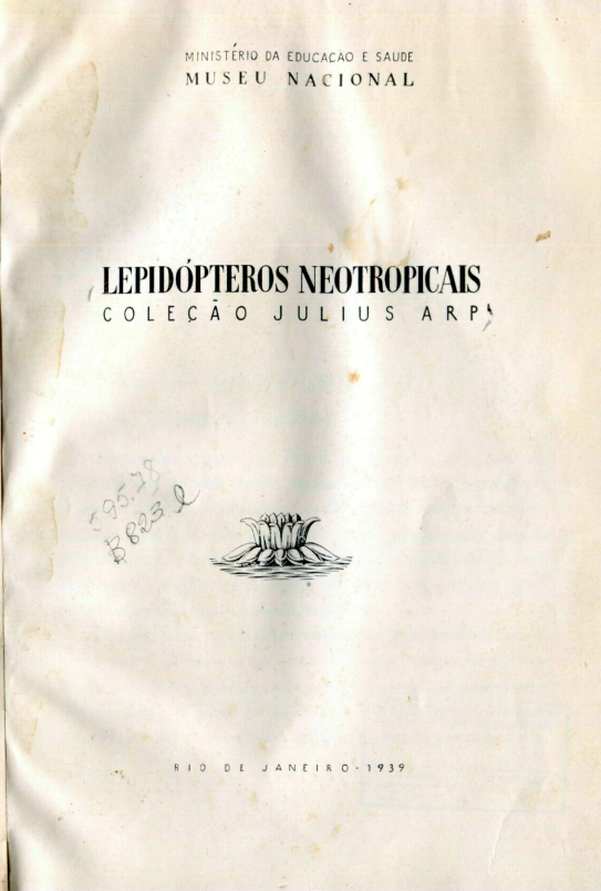 Capa do Livro Lepidópteros Neotropicais -Coleção Julius Arp