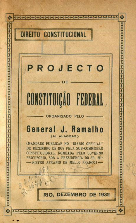 Capa do Livro Projecto de Constituição Federal