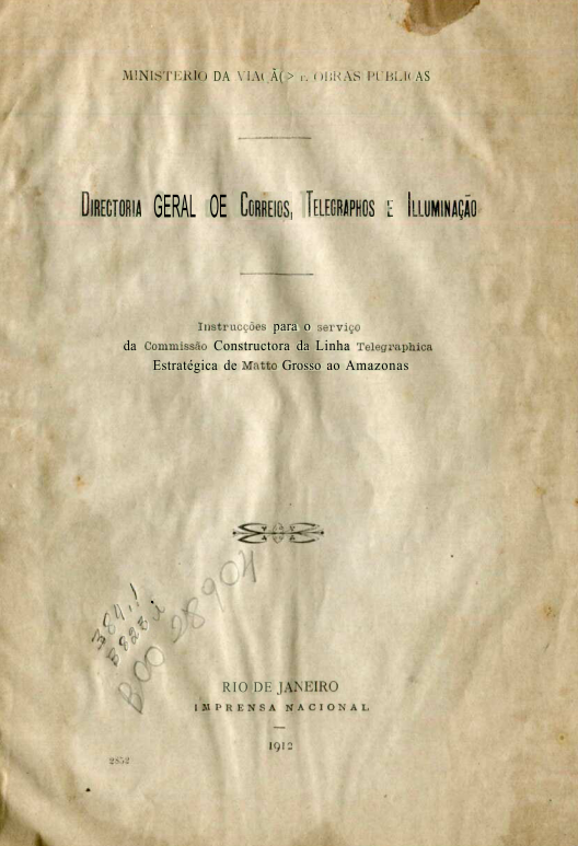 Capa do Livro Directoria Geral de Correios, Telegraphos e Iluminação