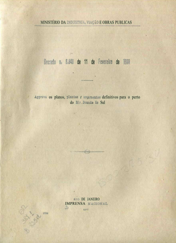 Capa do Livro Decreto n 6.848 de 11 de Fevereiro de 1908