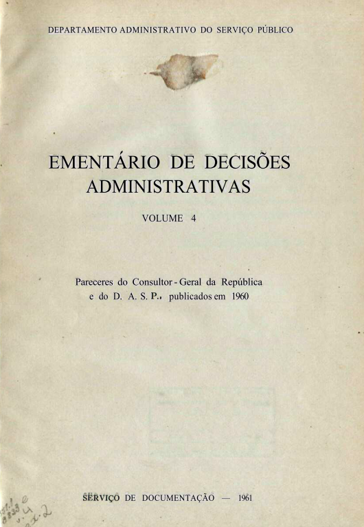 Capa do Livro Ementário de Decisões Administrativas - Volume 4