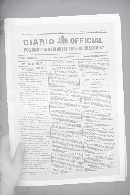 Capa do Livro Diário Oficial: Por onde andam os 155 anos  de história?