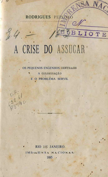 Capa do Livro A Crise do Assucar - 633.61