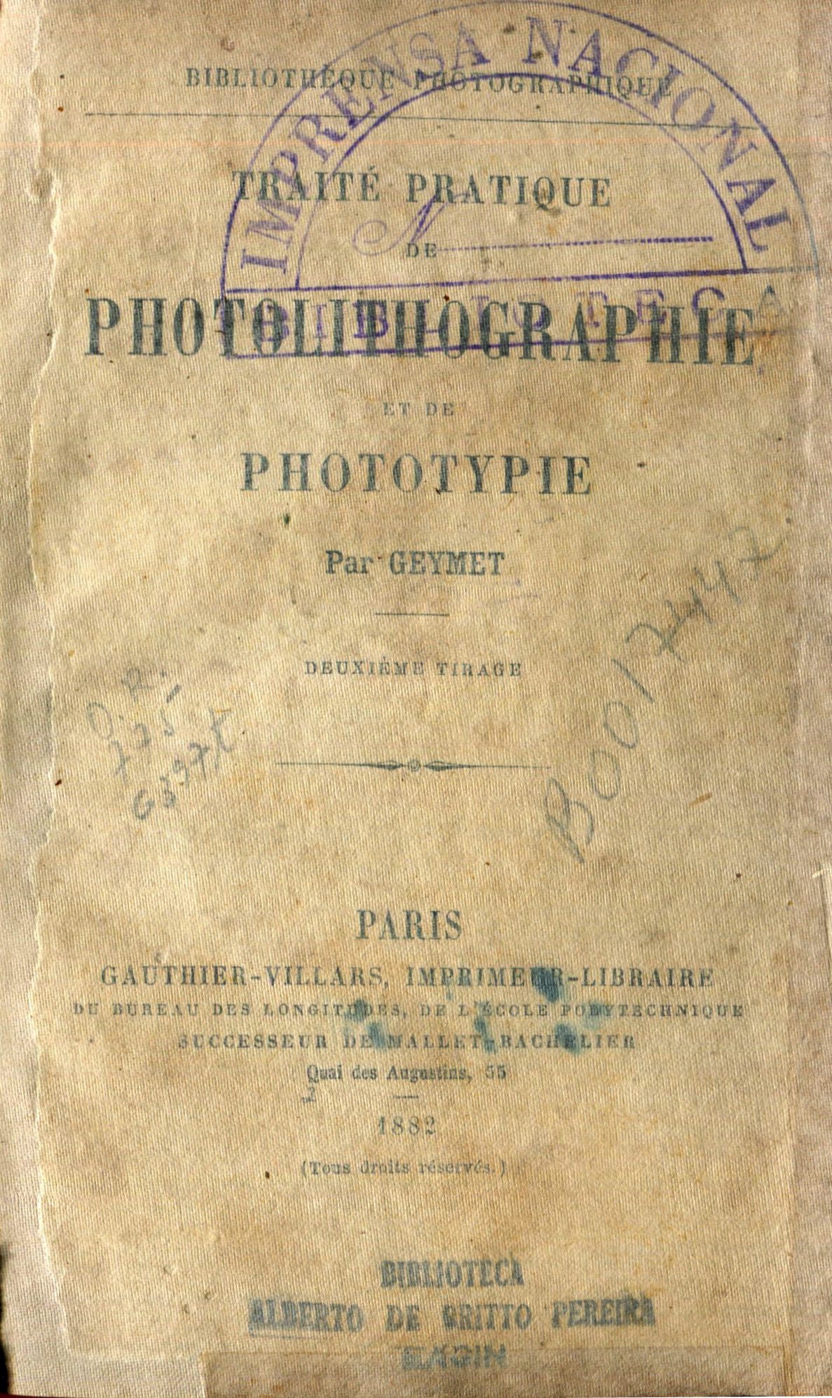 Capa do Livro Traité Pratique de Photolithographie