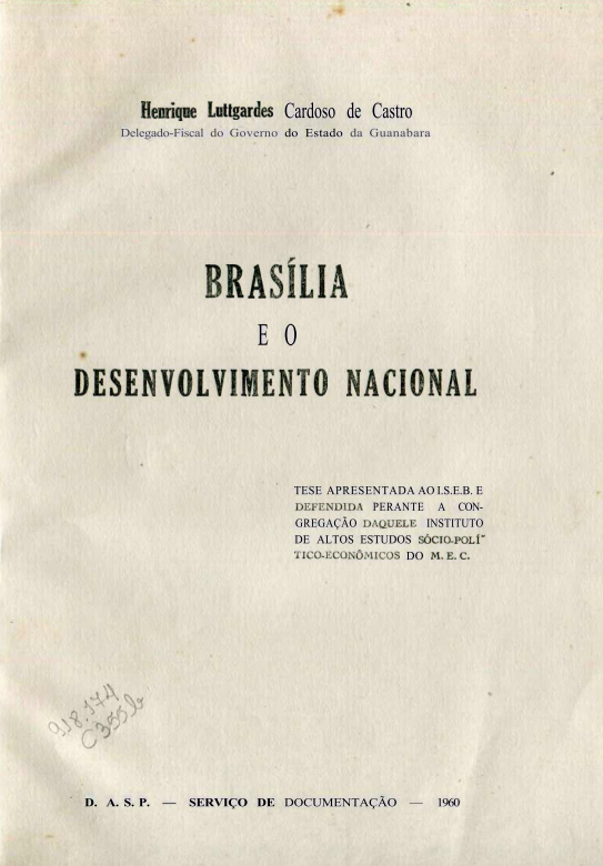 Capa do Livro Brasília e o Desenvolvimento Nacional