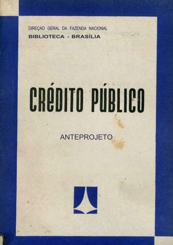 Capa do Livro Crédito Público - Anteprojeto