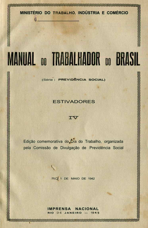 Capa do Livro Manual do Trabalhador do Brasil (Estivadores) IV