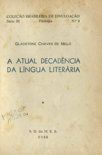 Capa do Livro A Atual Decadência da Língua Literária