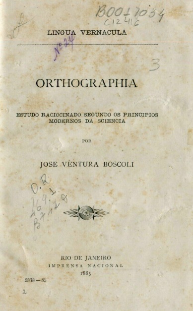 Capa do Livro Orthographia