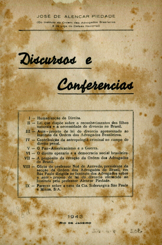 Capa do Livro Discursos e Conferências