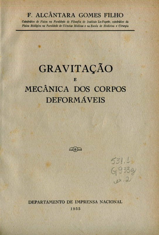 Capa do Livro Gravitação e Mecânica dos Corpos Deformáveis